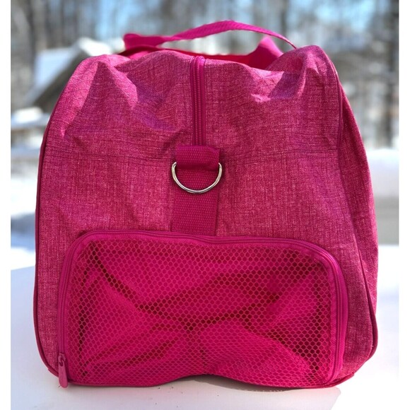 ThirtyOne Signature Duffle Lrge Gym Sports Bag w/Strap Zippered Shoe Pocket Pink - Picture 2 of 16